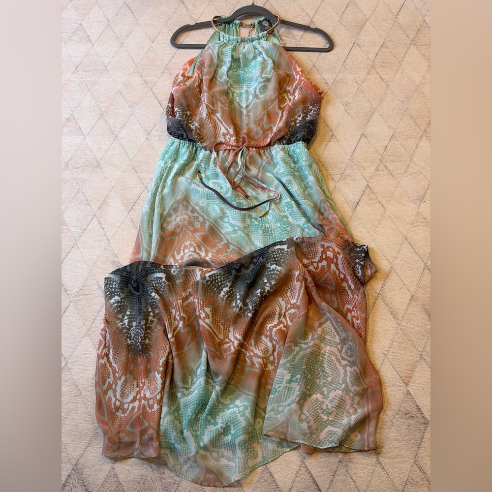 Vince Camuto Peach Brown and Mint Python print Ha… - image 15